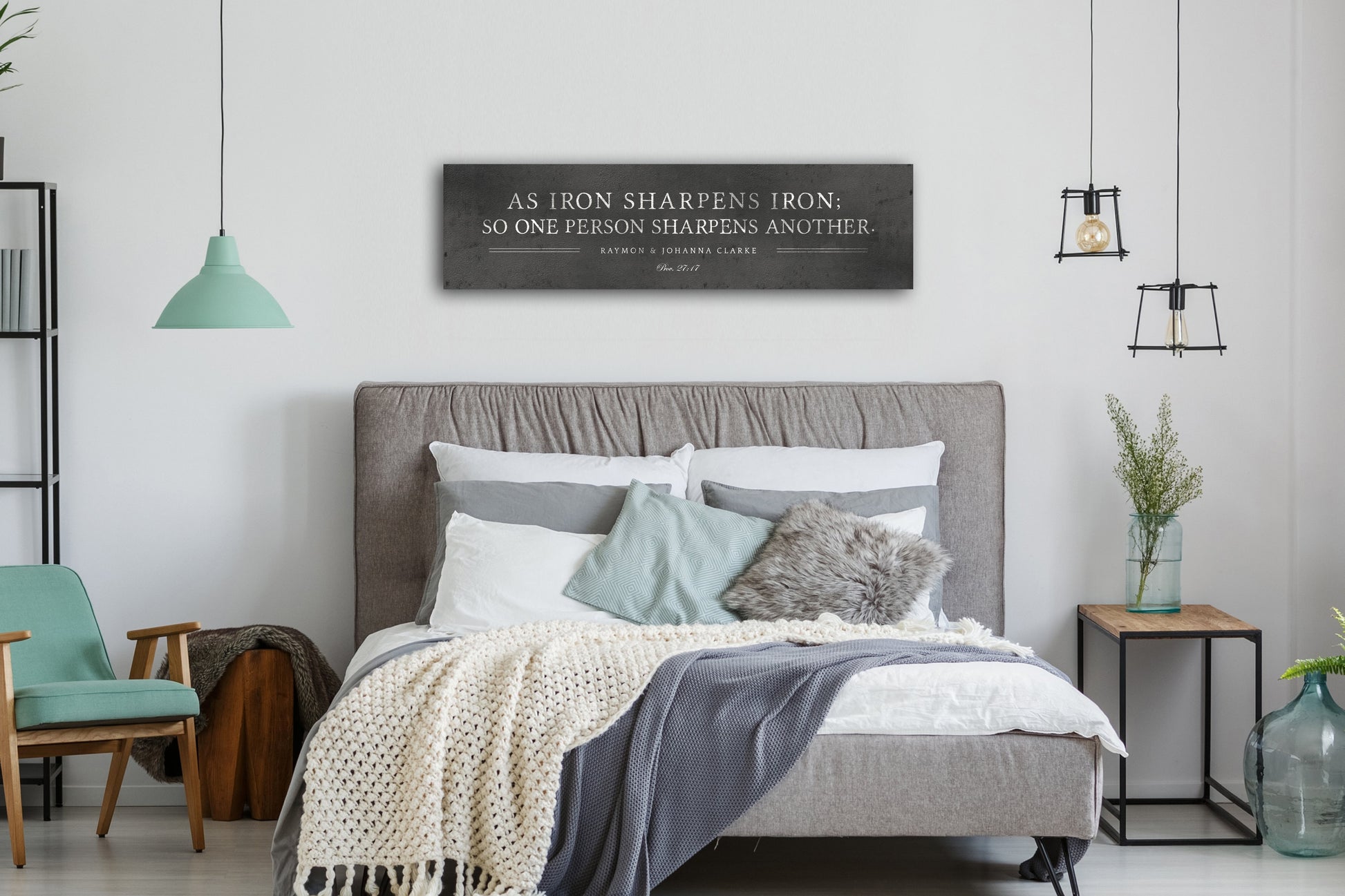 Iron Anniversary Gift, Iron Sharpens Iron Sign - HoneycombProverbs - Signs - Christian Wall Art