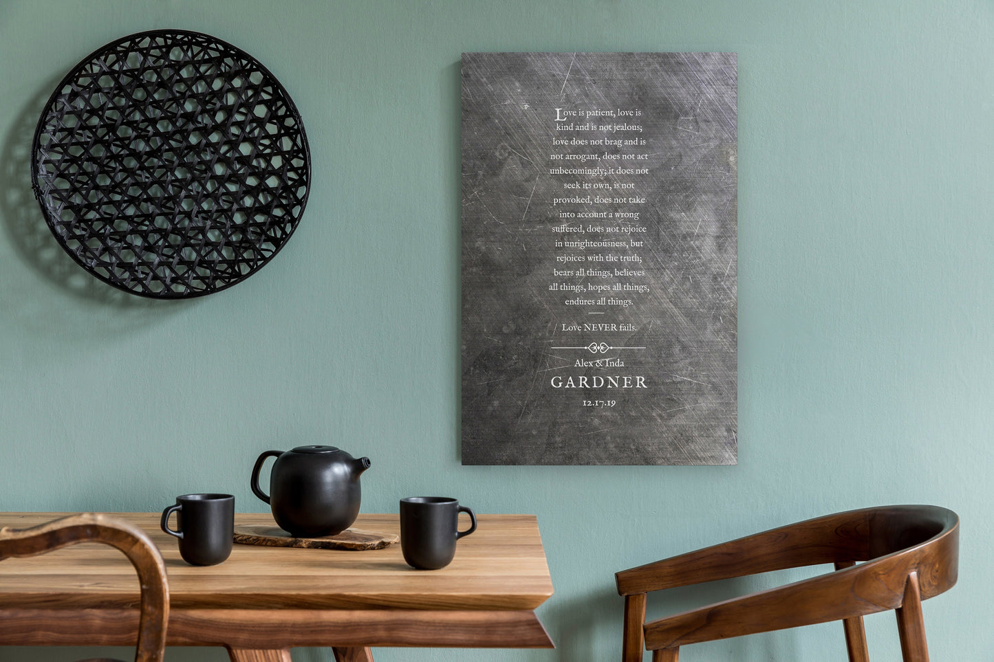 Love is Patient Love is Kind, 1 Cor 13 Sign on Tin - HoneycombProverbs - Signs - Tin Anniversary Gifts