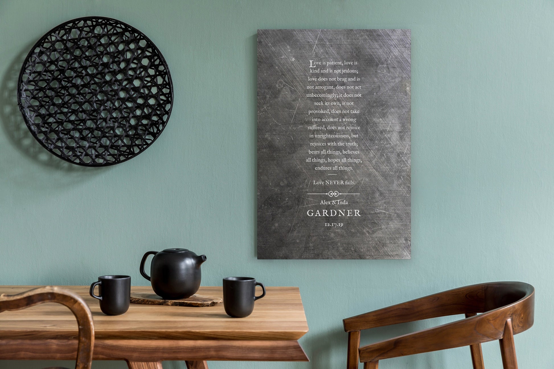 Love is Patient Love is Kind, 1 Cor 13 Sign on Tin - HoneycombProverbs - Signs - Tin Anniversary Gifts