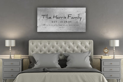 Joshua 24:15 Family Name Sign on Tin - HoneycombProverbs - Signs - Tin and Aluminum Gifts