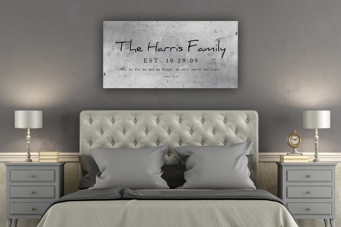 Joshua 24:15 Family Name Sign on Tin - HoneycombProverbs - Signs - Name Signs Wall Art