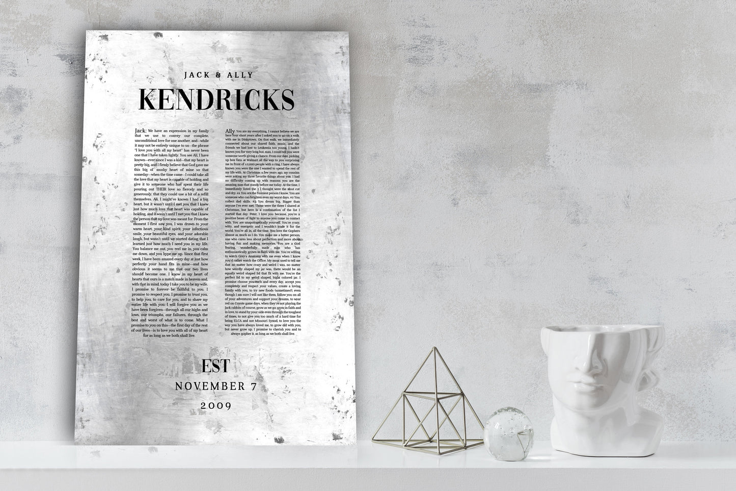 Custom Tin Wedding Vow Decor - HoneycombProverbs - Wall Hangings - Wedding Vow Wall Art