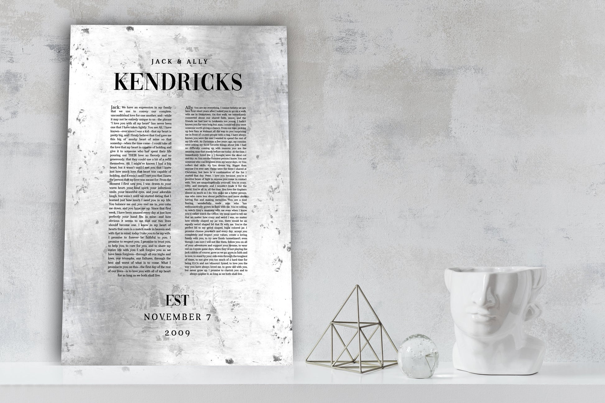 Custom Tin Wedding Vow Decor - HoneycombProverbs - Wall Hangings - Wedding Vow Wall Art