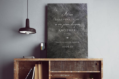 As Iron Sharpens Iron Personalized Gift - HoneycombProverbs - Signs - Christian Wall Art
