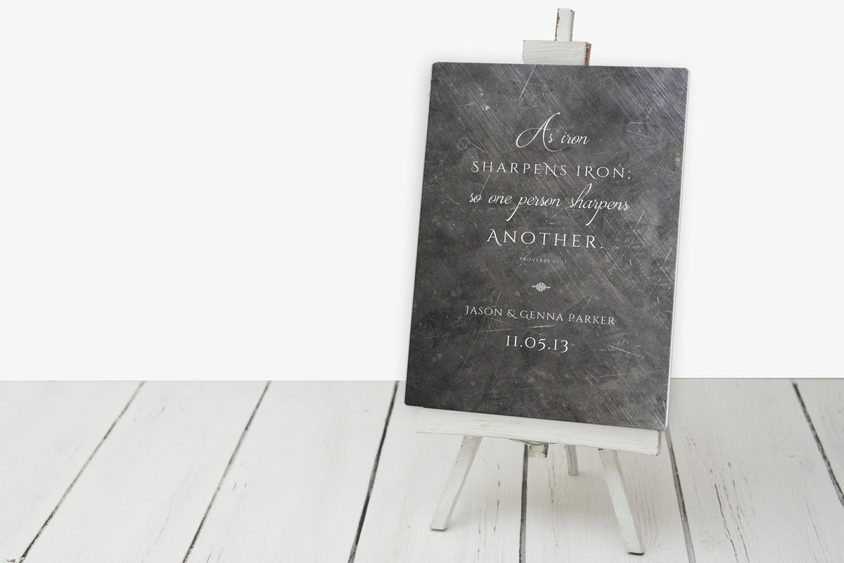 As Iron Sharpens Iron Personalized Gift - HoneycombProverbs - Signs - Christian Wall Art