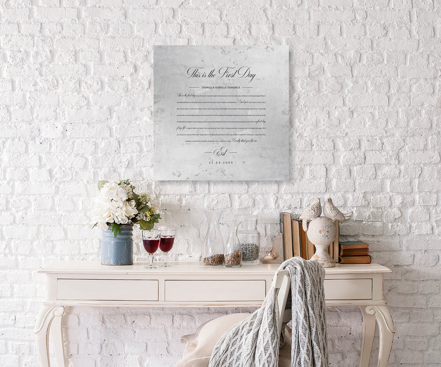 Personalized Wedding Song on Aluminum - HoneycombProverbs - Wall Decor - Vintage Lyrics Wall Art