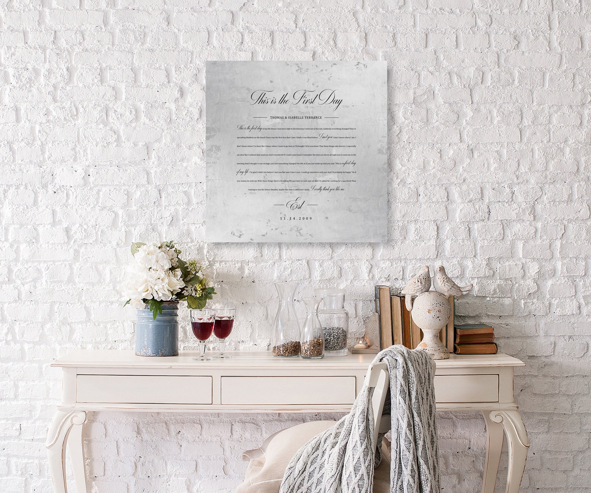 Personalized Wedding Song on Aluminum - HoneycombProverbs - Wall Decor - Vintage Lyrics Wall Art