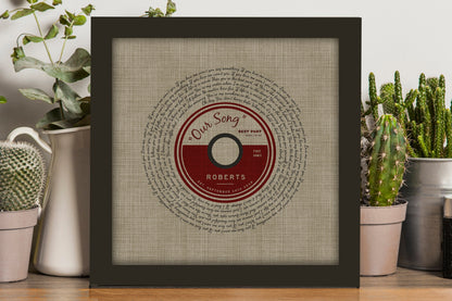 Belgian Linen, Framed First Dance Song Lyric Record - HoneycombProverbs - Gifts For The Couple - 