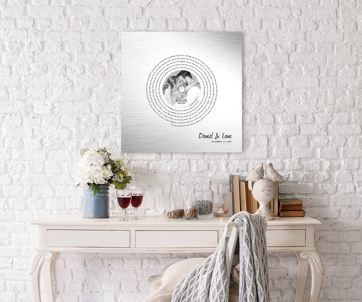 Song Lyric Record on Tin - HoneycombProverbs - Signs - Record Album Lyrics Art