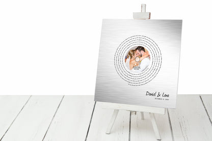 Song Lyric Record on Tin, personalization detail, 10th anniversary tin