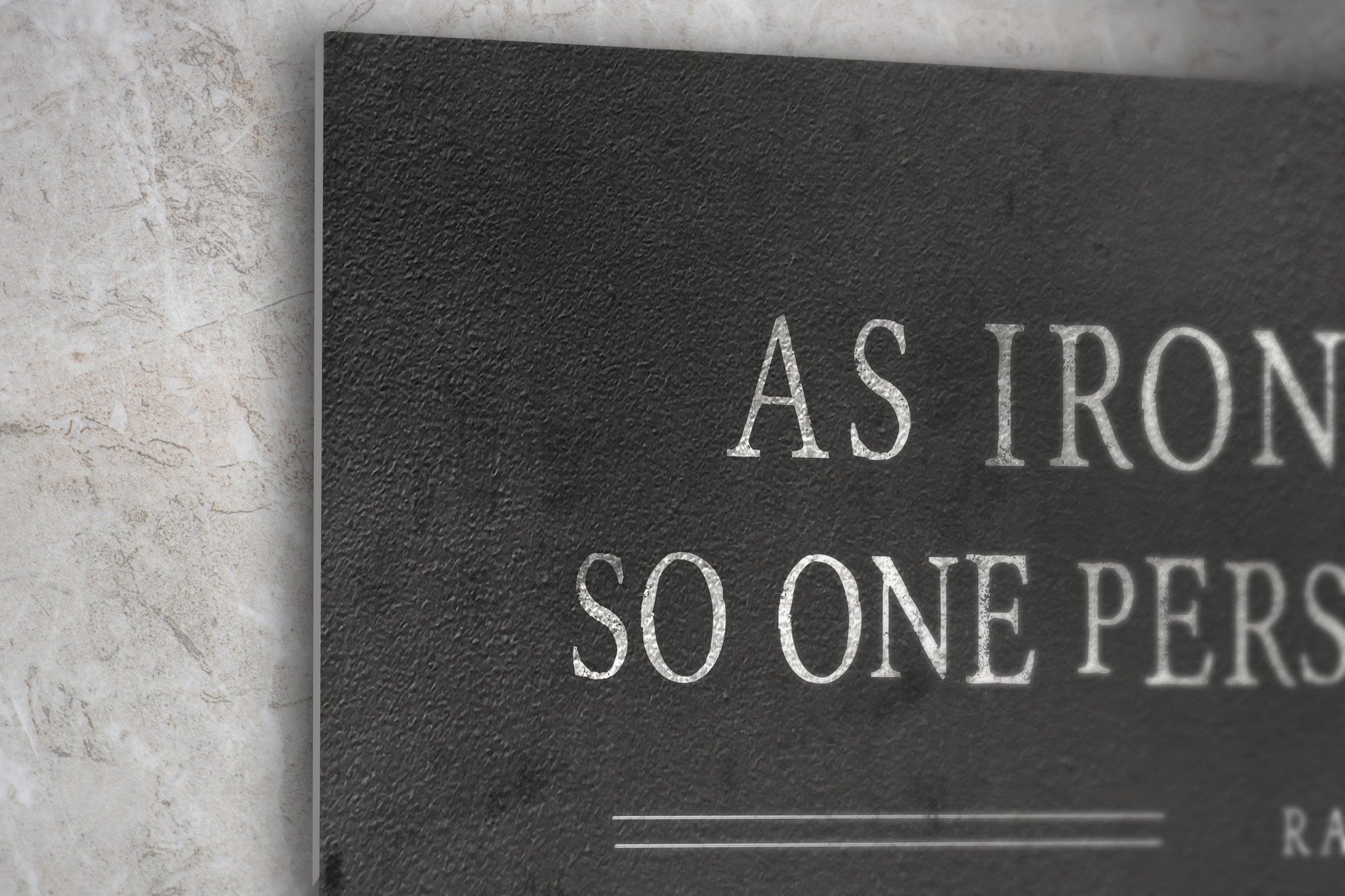 Iron Anniversary Gift, Iron Sharpens Iron Sign - HoneycombProverbs - Signs - Christian Wall Art