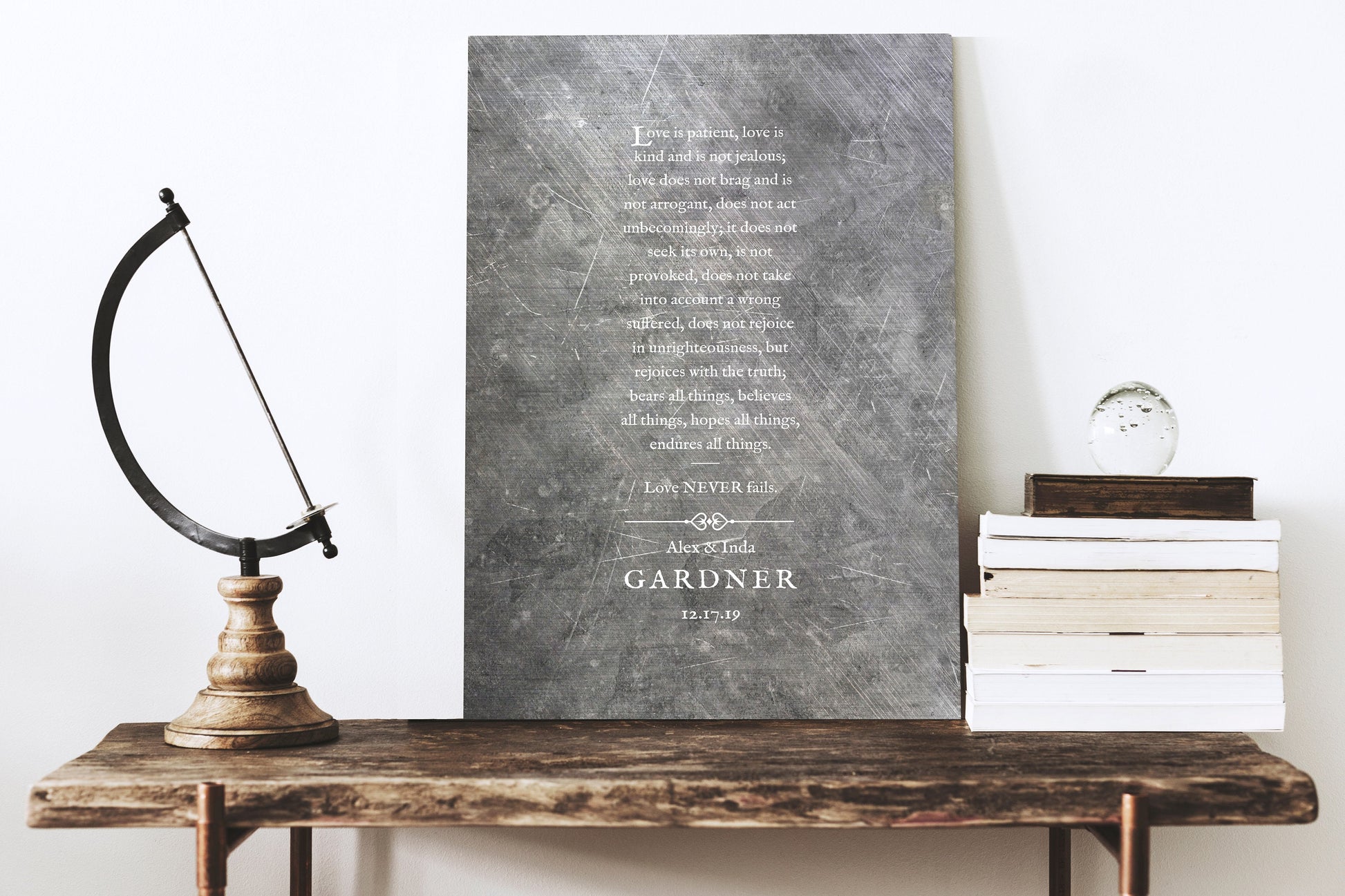 Love is Patient Love is Kind, 1 Cor 13 Sign on Tin - HoneycombProverbs - Signs - Tin Anniversary Gifts