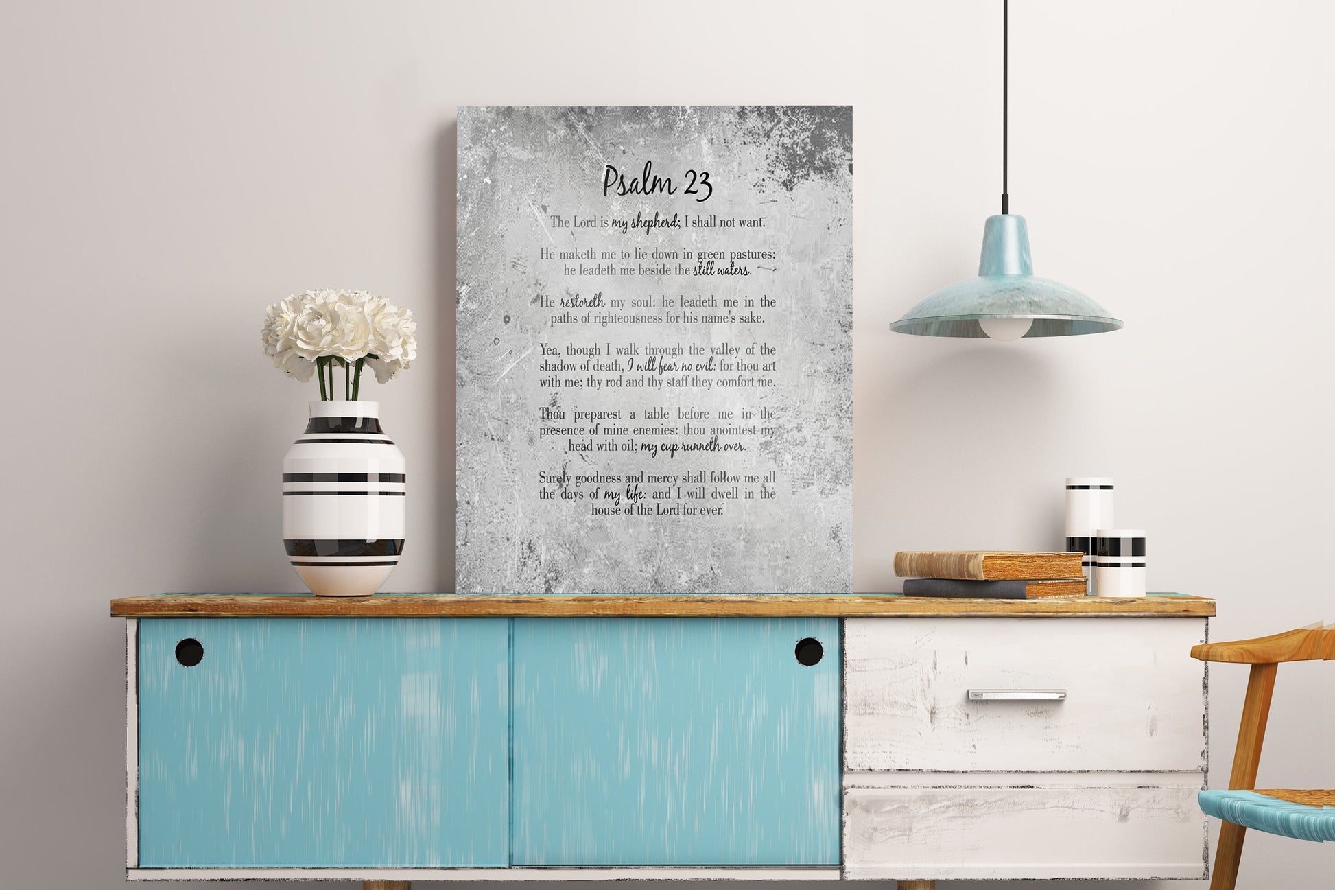 Farmhouse Industrial Psalm 23 Sign - HoneycombProverbs - Signs - Christian Wall Art
