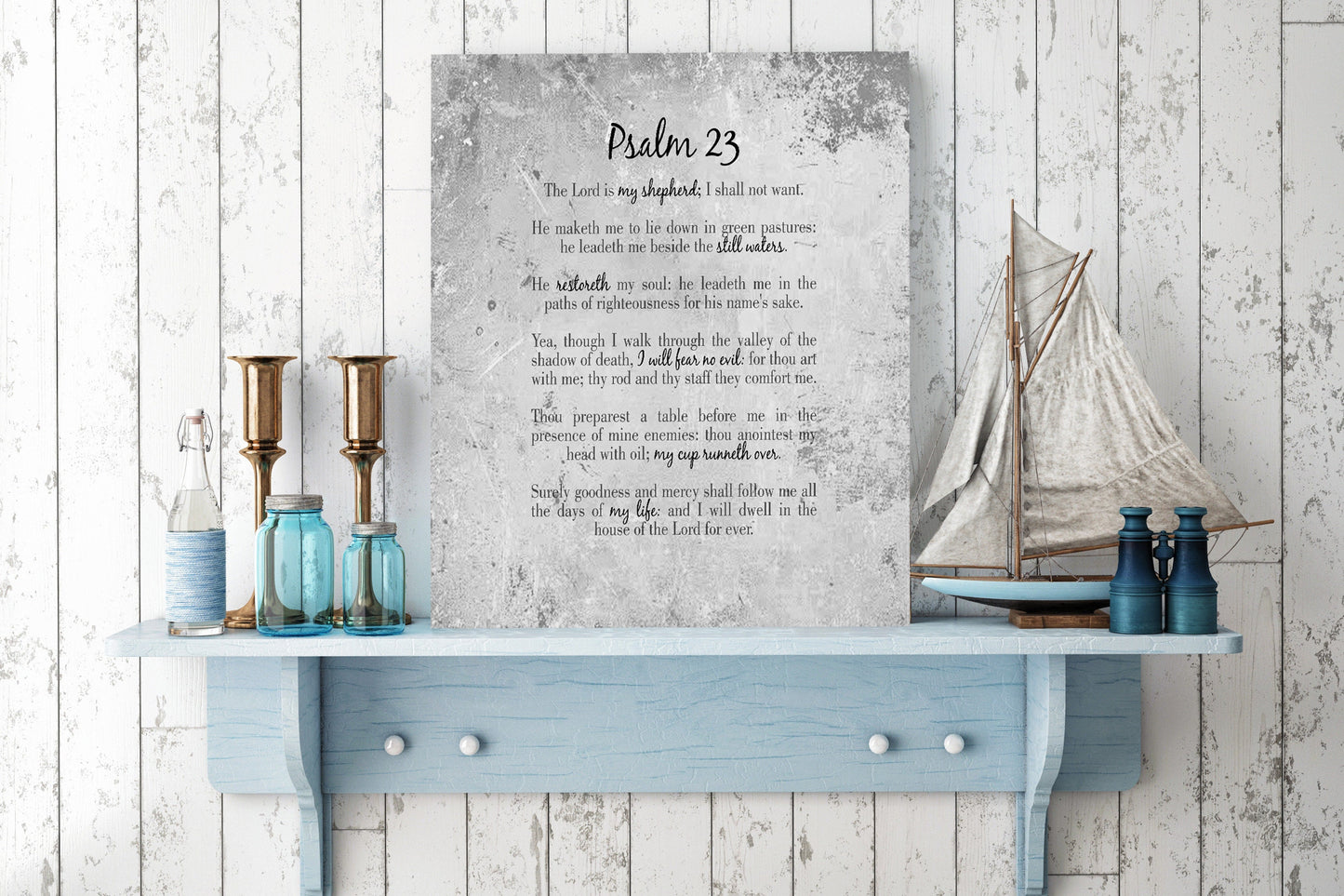 Farmhouse Industrial Psalm 23 Sign - HoneycombProverbs - Signs - Christian Wall Art