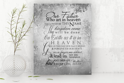 The Lords Prayer Distressed Scripture Sign - HoneycombProverbs - Signs - Christian Wall Art