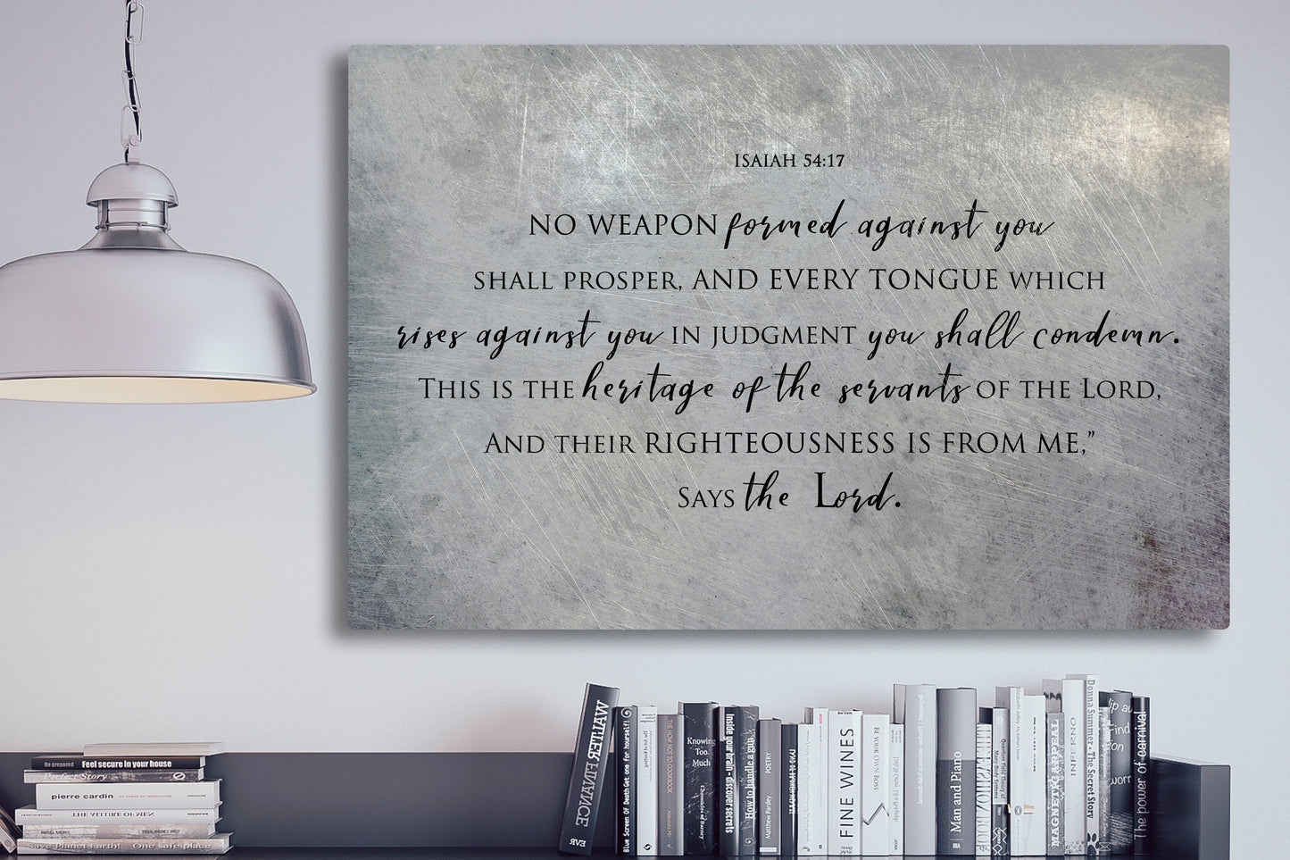 Isaiah 54:17 Distrssed Metal Bible Verse Art - HoneycombProverbs - Wall Decor - Christian Wall Art