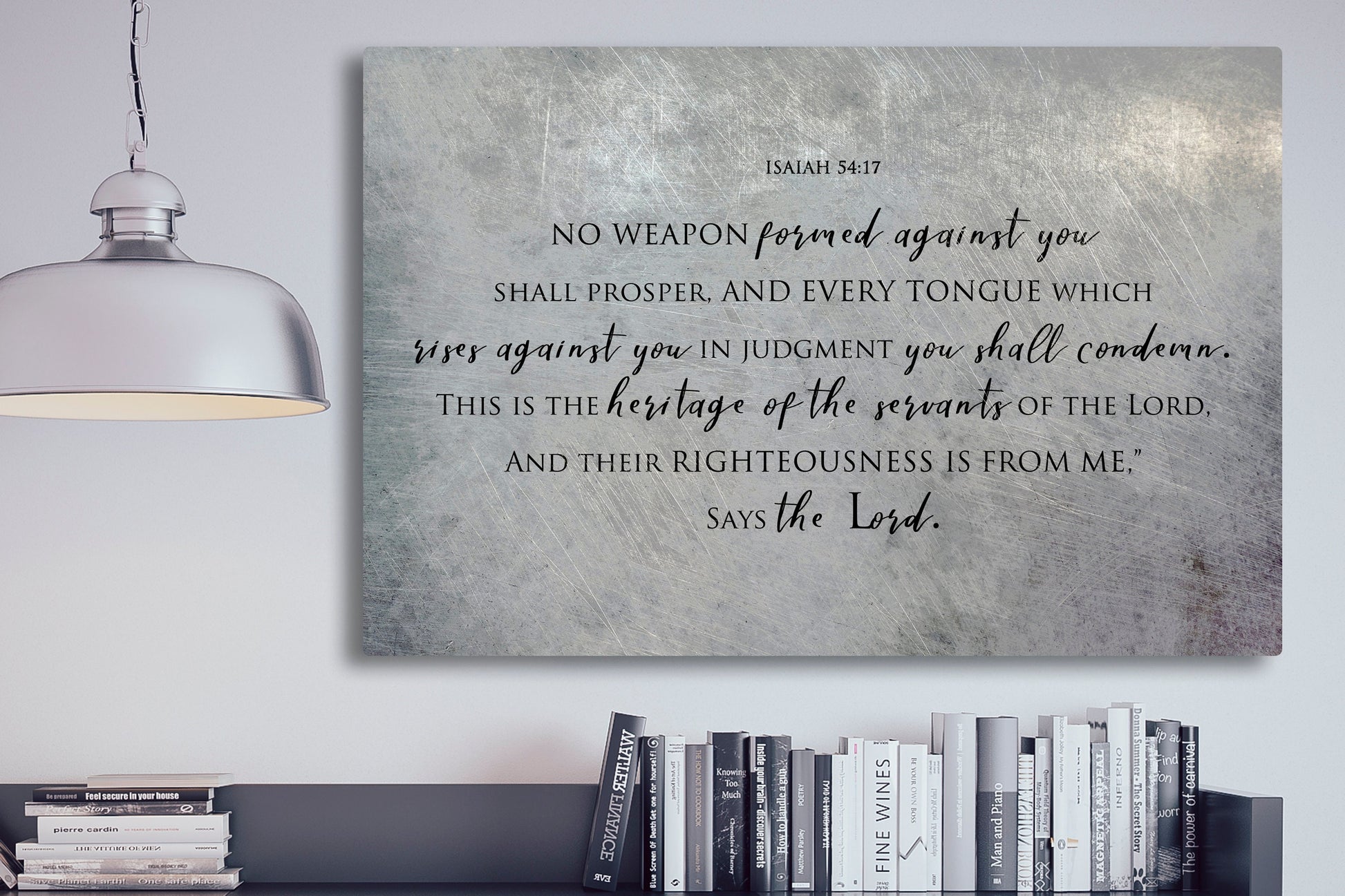 Isaiah 54:17 Distrssed Metal Bible Verse Art - HoneycombProverbs - Wall Decor - Christian Wall Art