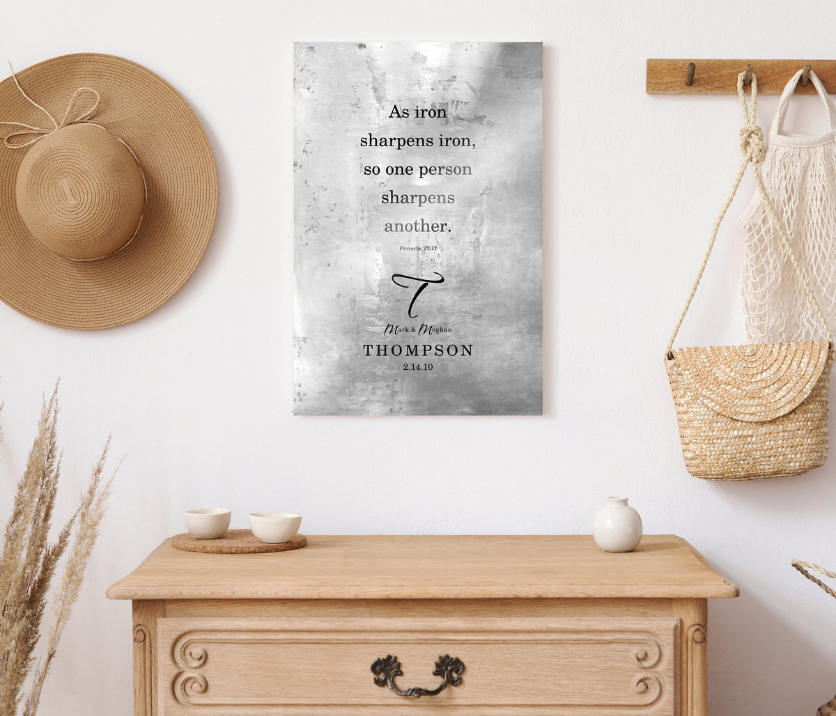 As Iron Sharpens Iron Rustic Christian Wedding Gift - HoneycombProverbs - Gifts For The Couple - Tin and Aluminum Gifts