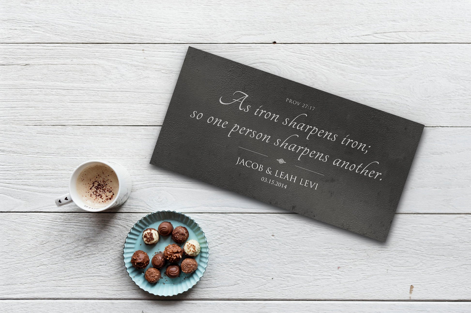Rustic Scripture Gift - Iron Sharpens Iron Sign - HoneycombProverbs - Gifts For The Couple - Tin and Aluminum Gifts