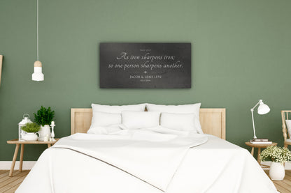 Rustic Scripture Gift - Iron Sharpens Iron Sign, 6th anniversary iron scripture wall art by Honeycomb Proverbs