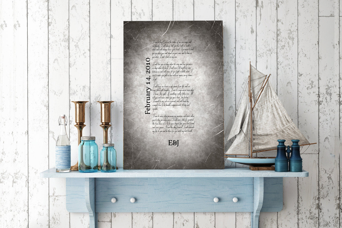 Grunge Metal Song Lyric Sign on Tin - HoneycombProverbs - Gifts For The Couple - Vintage Lyrics Wall Art
