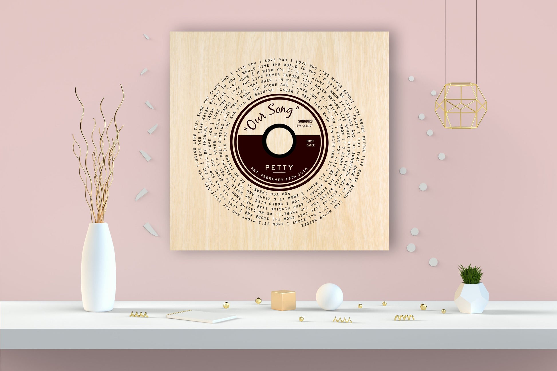 Song Lyric Record on Wood - HoneycombProverbs - Signs - Record Album Lyrics Art