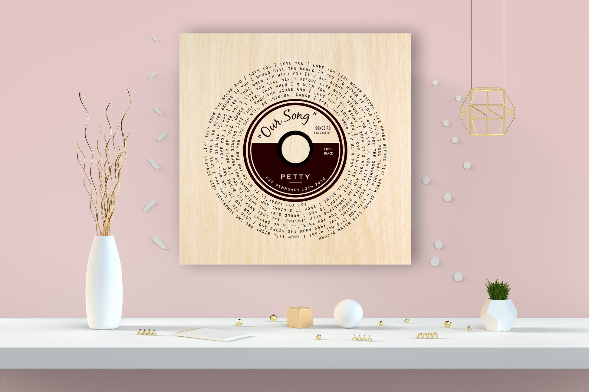 Song Lyric Record on Wood - HoneycombProverbs - Signs - Record Album Lyrics Art