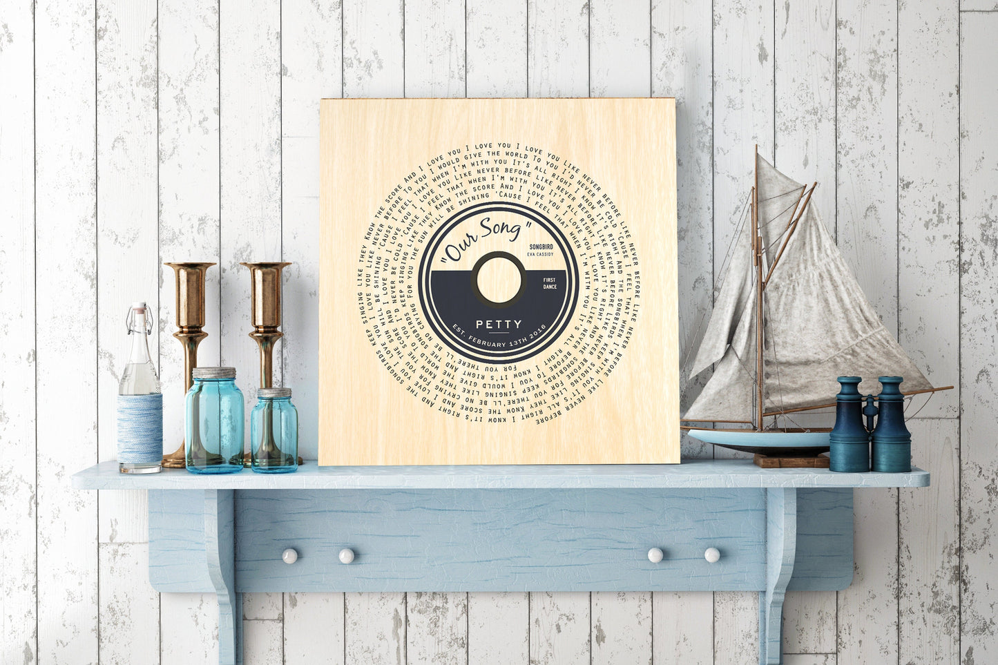 Song Lyric Record on Wood - HoneycombProverbs - Signs - Record Album Lyrics Art