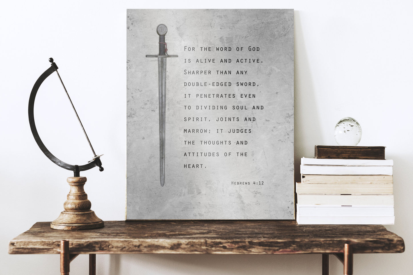 Christian Wall Art for Him, Hebrews 4:12 Sign - HoneycombProverbs - Signs - Luxury Corporate Gifts