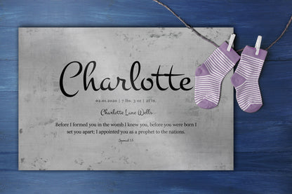 Child's Custom Name Sign, Jeremiah 1:5 - HoneycombProverbs - Wall Decor - Name Signs Wall Art