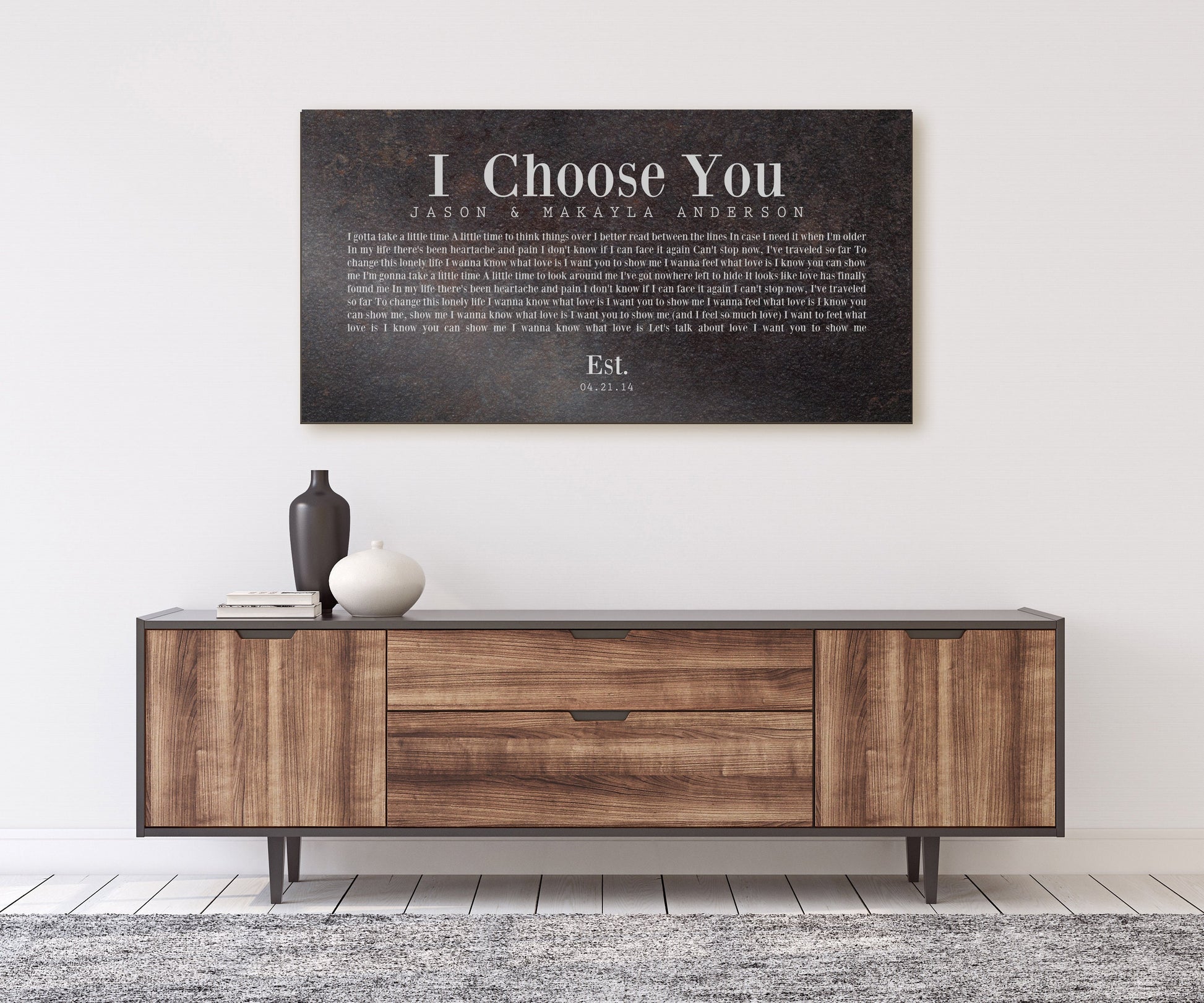 6th Anniversary Iron Song Lyric Sign - HoneycombProverbs - Signs - Iron Anniversary Gifts