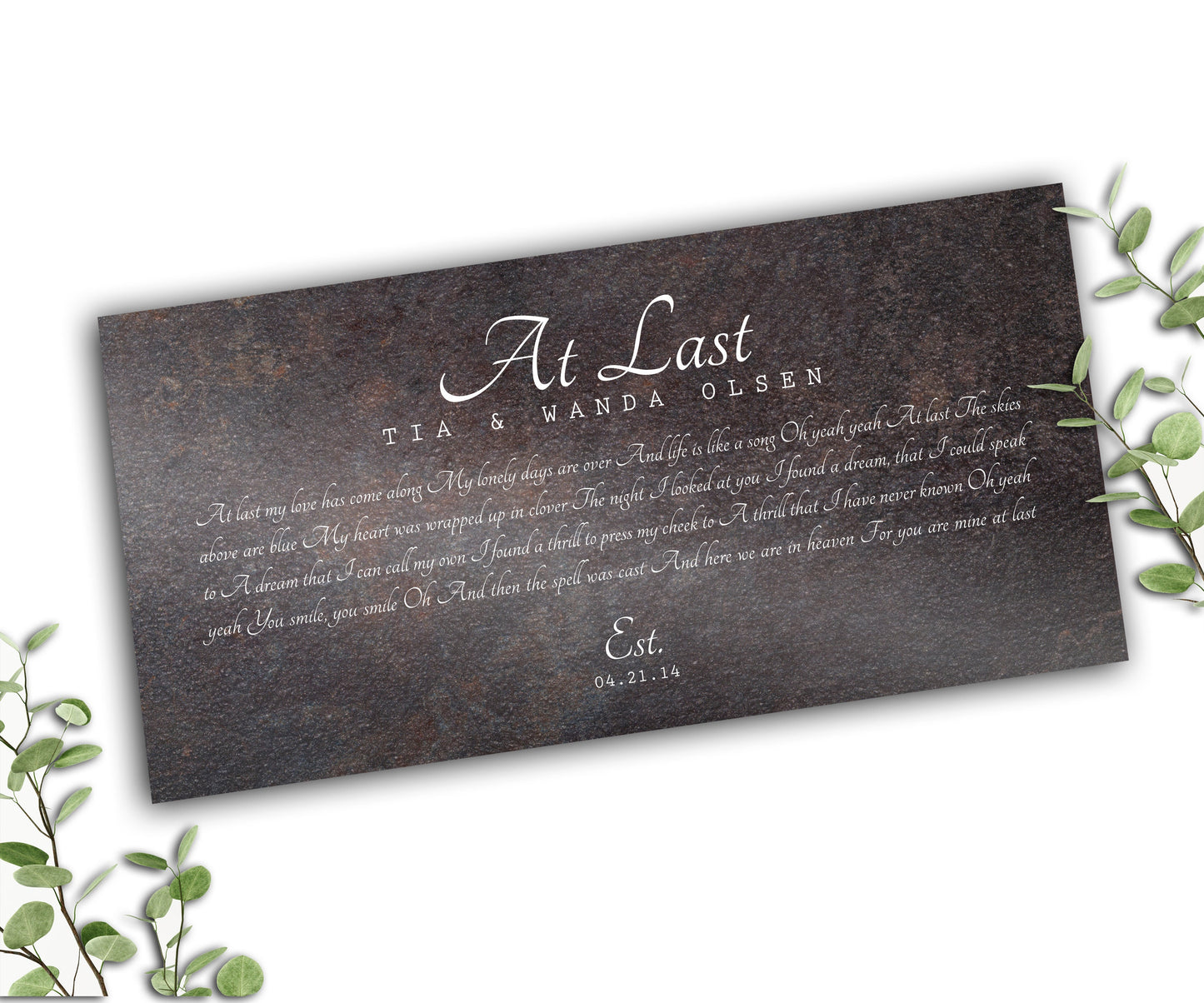 6th Anniversary Iron Song Lyric Sign - HoneycombProverbs - Signs - Iron Anniversary Gifts