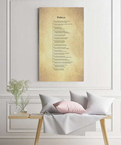 Psalm 91 on Canvas, Christian Wall Art, Inspirational Decor, Scripture Decor, Encouragement Gift, Gift for Mom, Sympathy Gift, Uplifting - HoneycombProverbs - Digital Prints - Christian Wall Art