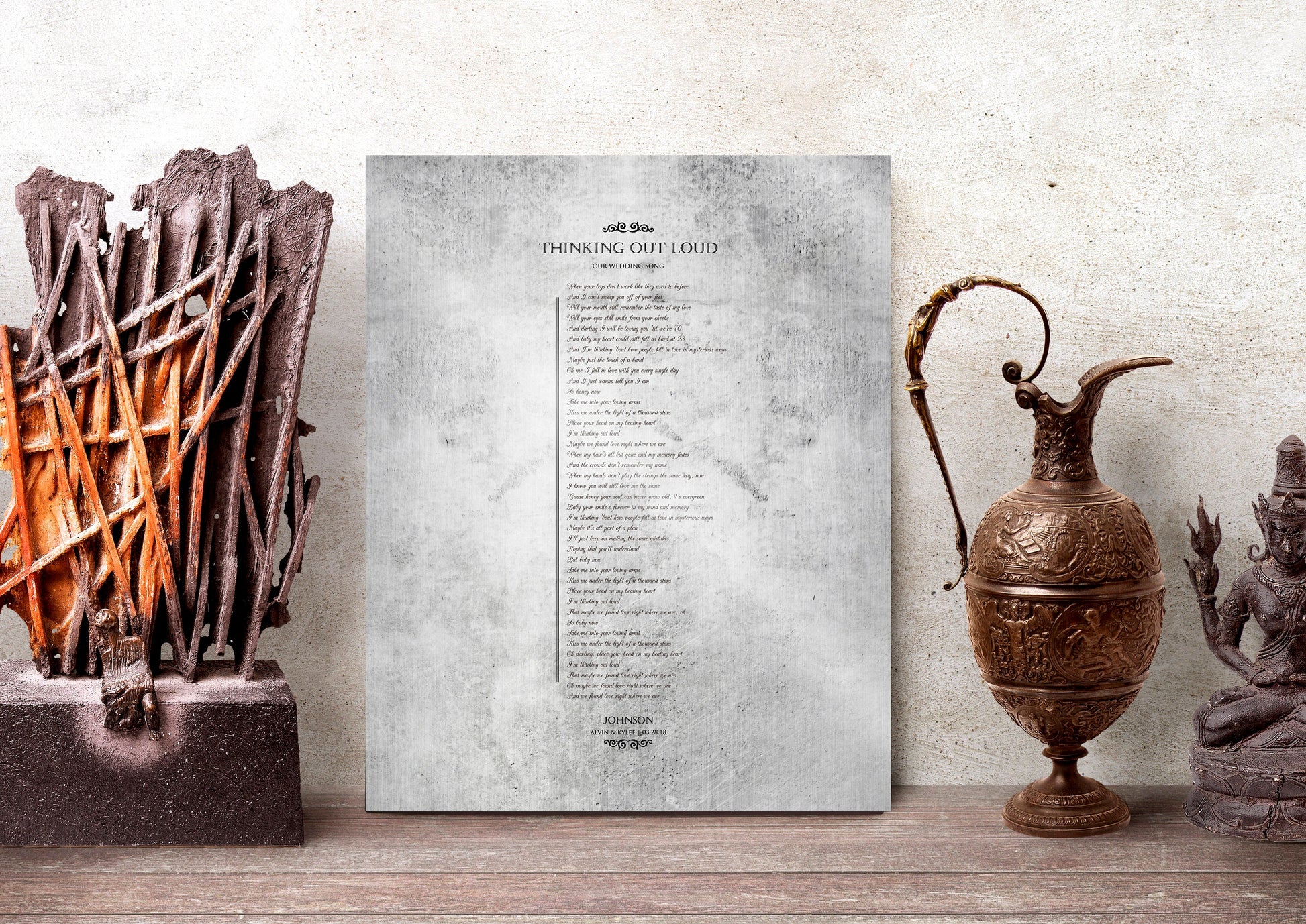 Our Wedding Song, First Dance on Tin - HoneycombProverbs - Gifts For The Couple - Vintage Lyrics Wall Art