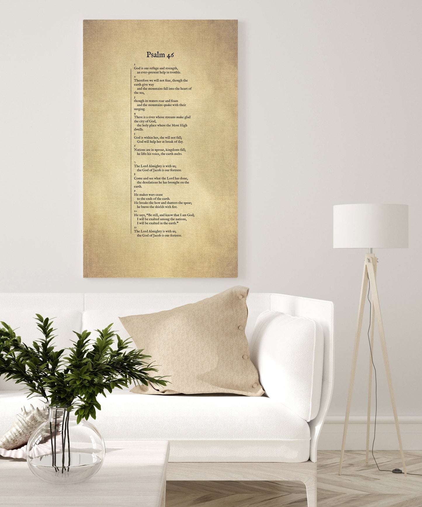 Psalm 46 on Canvas, Christian Wall Art, Inspirational Decor, Scripture Decor, Encouragement Gift, Gift for Mom, Sympathy Gift, Uplifting - HoneycombProverbs - Digital Prints - Christian Wall Art