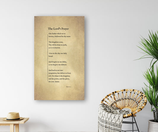 The Lord's Prayer on Canvas, Christian Wall Art, Inspirational Decor, Encouraging Gift, Gift for Mom, Sympathy Gift for, Uplifting Gift for - HoneycombProverbs - Giclée - Christian Wall Art
