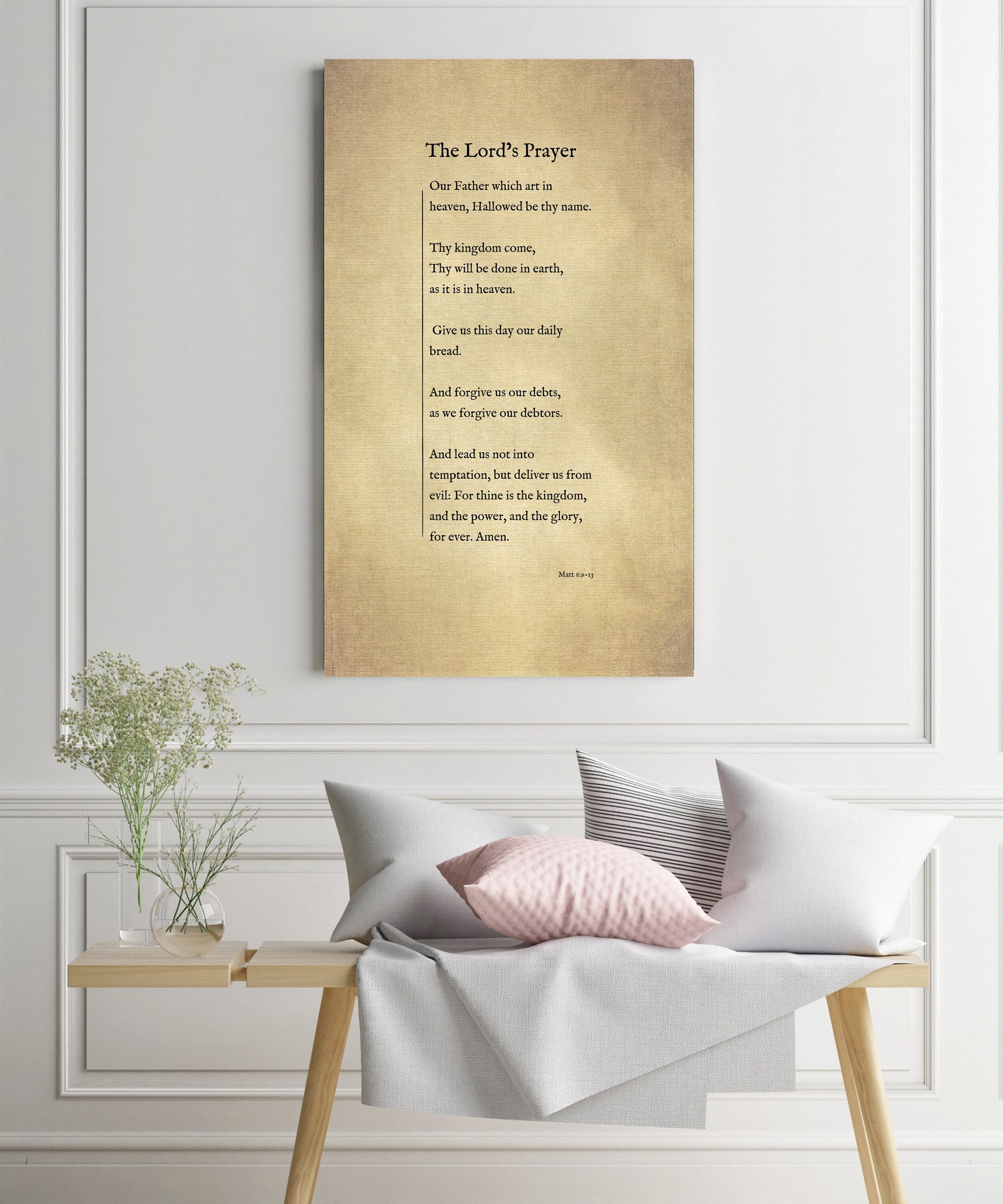 The Lord's Prayer on Canvas, Christian Wall Art, Inspirational Decor, Encouraging Gift, Gift for Mom, Sympathy Gift for, Uplifting Gift for - HoneycombProverbs - Digital Prints - Christian Wall Art
