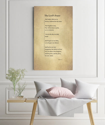 The Lord's Prayer on Canvas, Christian Wall Art, Inspirational Decor, Encouraging Gift, Gift for Mom, Sympathy Gift for, Uplifting Gift for - HoneycombProverbs - Giclée - Christian Wall Art