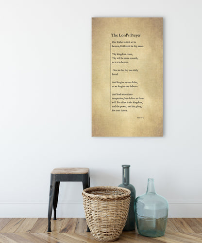The Lord's Prayer on Canvas, Christian Wall Art, Inspirational Decor, Encouraging Gift, Gift for Mom, Sympathy Gift for, Uplifting Gift for - HoneycombProverbs - Giclée - Christian Wall Art
