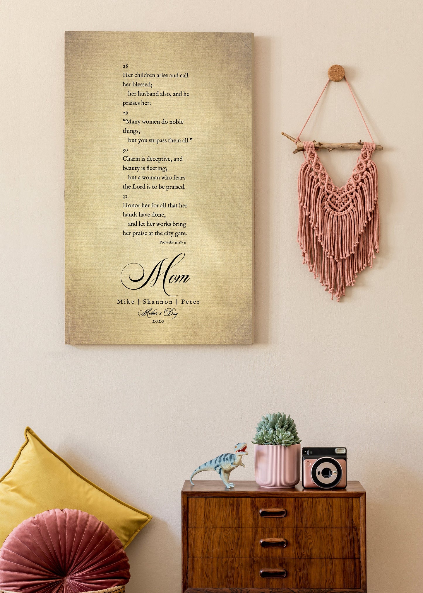 Proverbs 31 on Canvas, Christian Gift for Mom, Personalized Mother's day Gift, Mother's Day Bible Verse, Mother's Day Gift for Wife, Custom - HoneycombProverbs - Wall Decor - Christian Wall Art