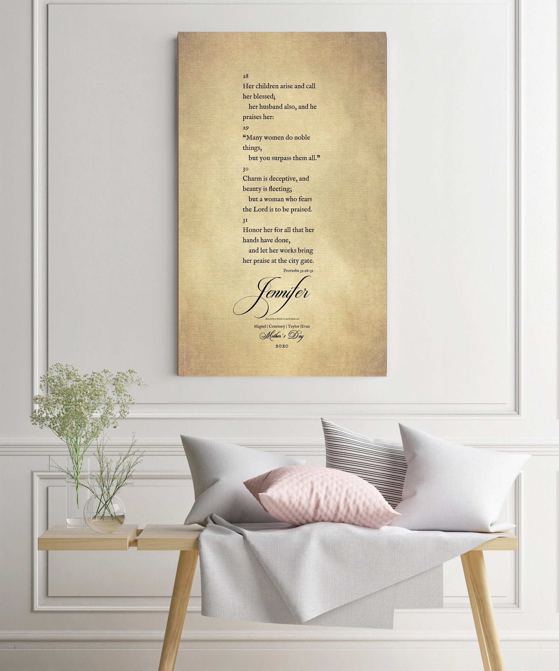 Personalized Proverbs 31 gift, Mother's Day Gift for Daughter, Personalized Mother's day, Mother's Day, Mother' Day Gift for Daughter in Law - HoneycombProverbs - Wall Hangings - Christian Wall Art