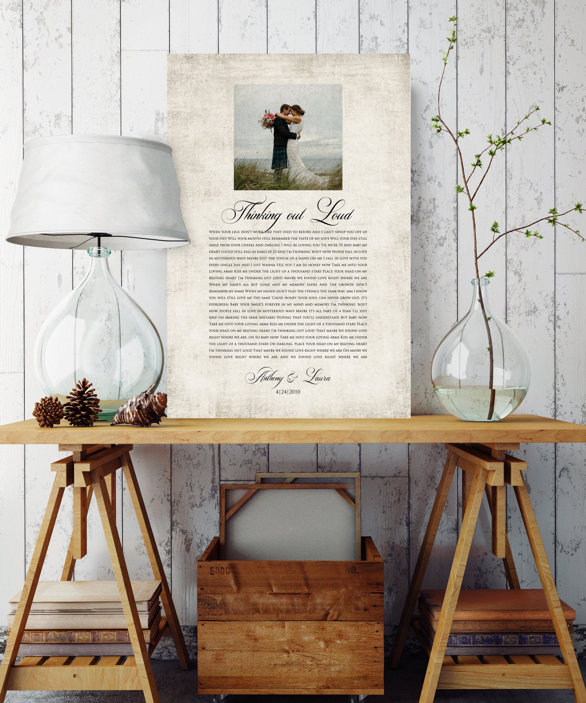 Photo Gift with Song on Cotton - HoneycombProverbs - Wall Decor - Photo Lyrics Wall Art