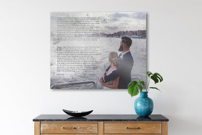 Vintage Tin Photo Gift: Custom Vows or Lyrics, 10th Anniversary