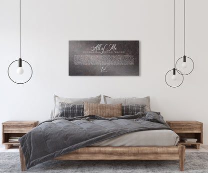 6th Anniversary Iron Song Lyric Sign, size and option view, 6th anniversary iron