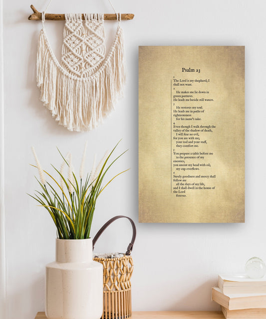 Psalm 23 Antiqued Canvas Wall Art - HoneycombProverbs - Digital Prints - Christian Wall Art