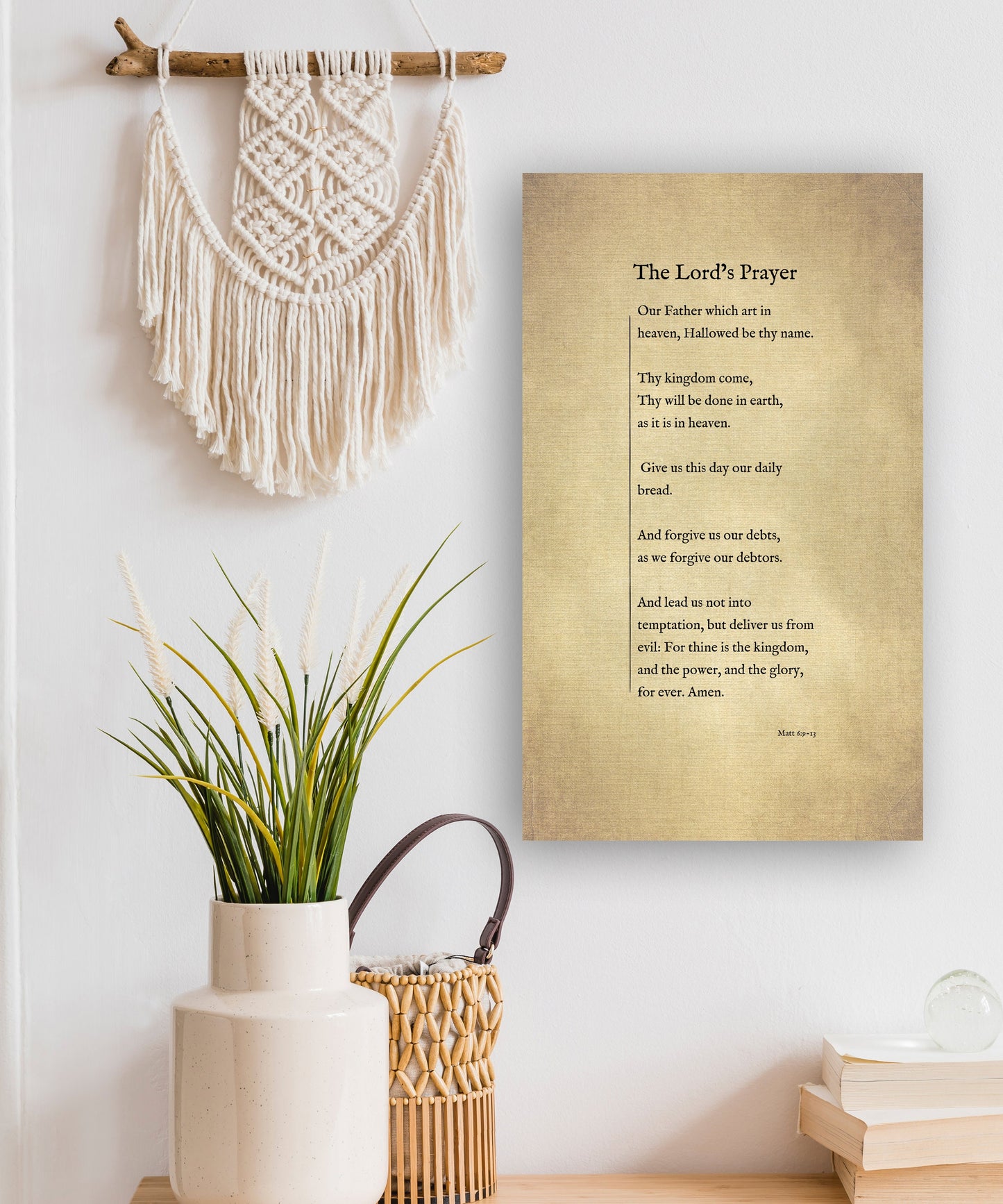 The Lord's Prayer on Canvas, Christian Wall Art, Inspirational Decor, Encouraging Gift, Gift for Mom, Sympathy Gift for, Uplifting Gift for - HoneycombProverbs - Digital Prints - Christian Wall Art