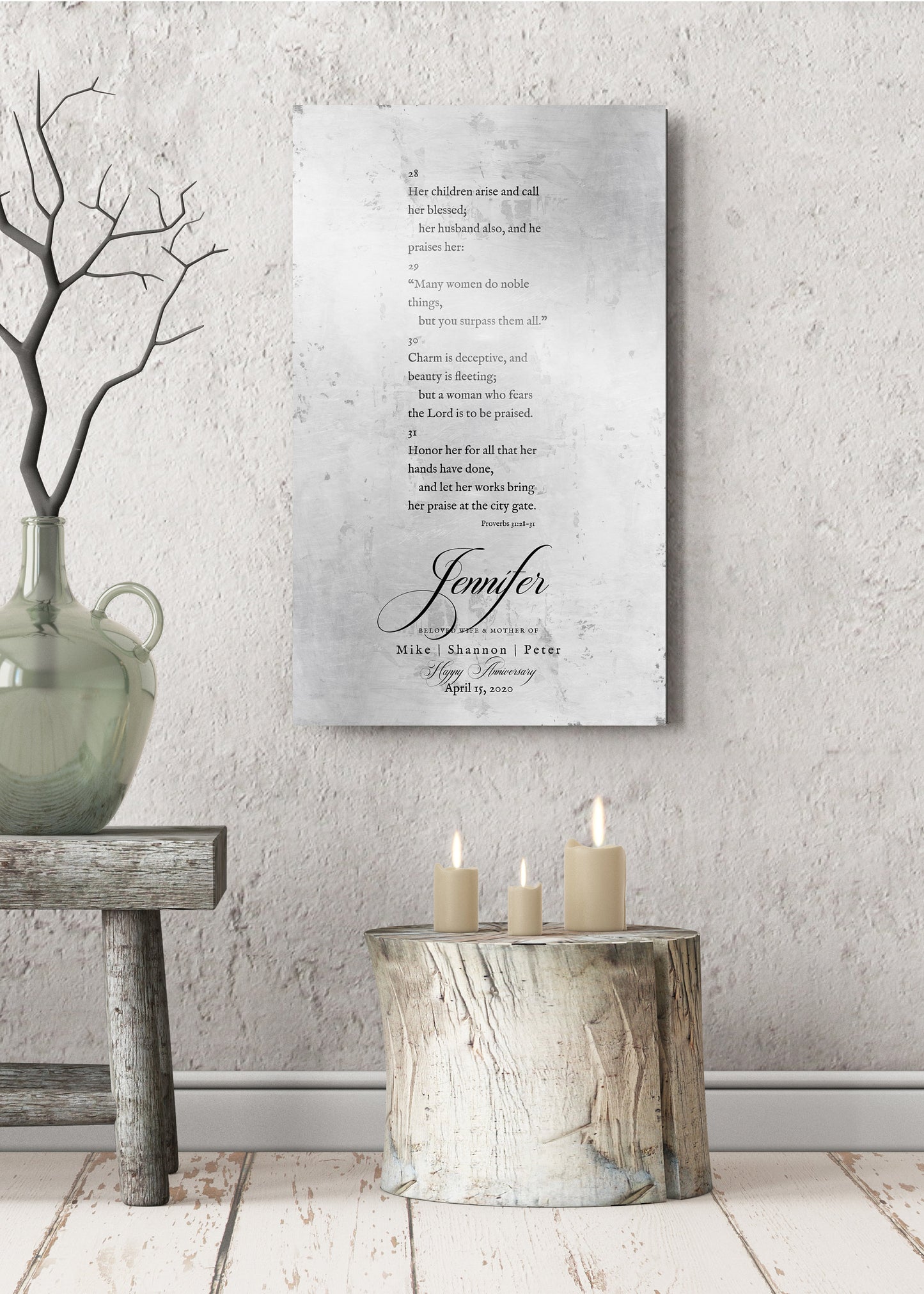 Personalized Proverbs 31 Sign - HoneycombProverbs - Wall Decor - Tin Anniversary Gifts