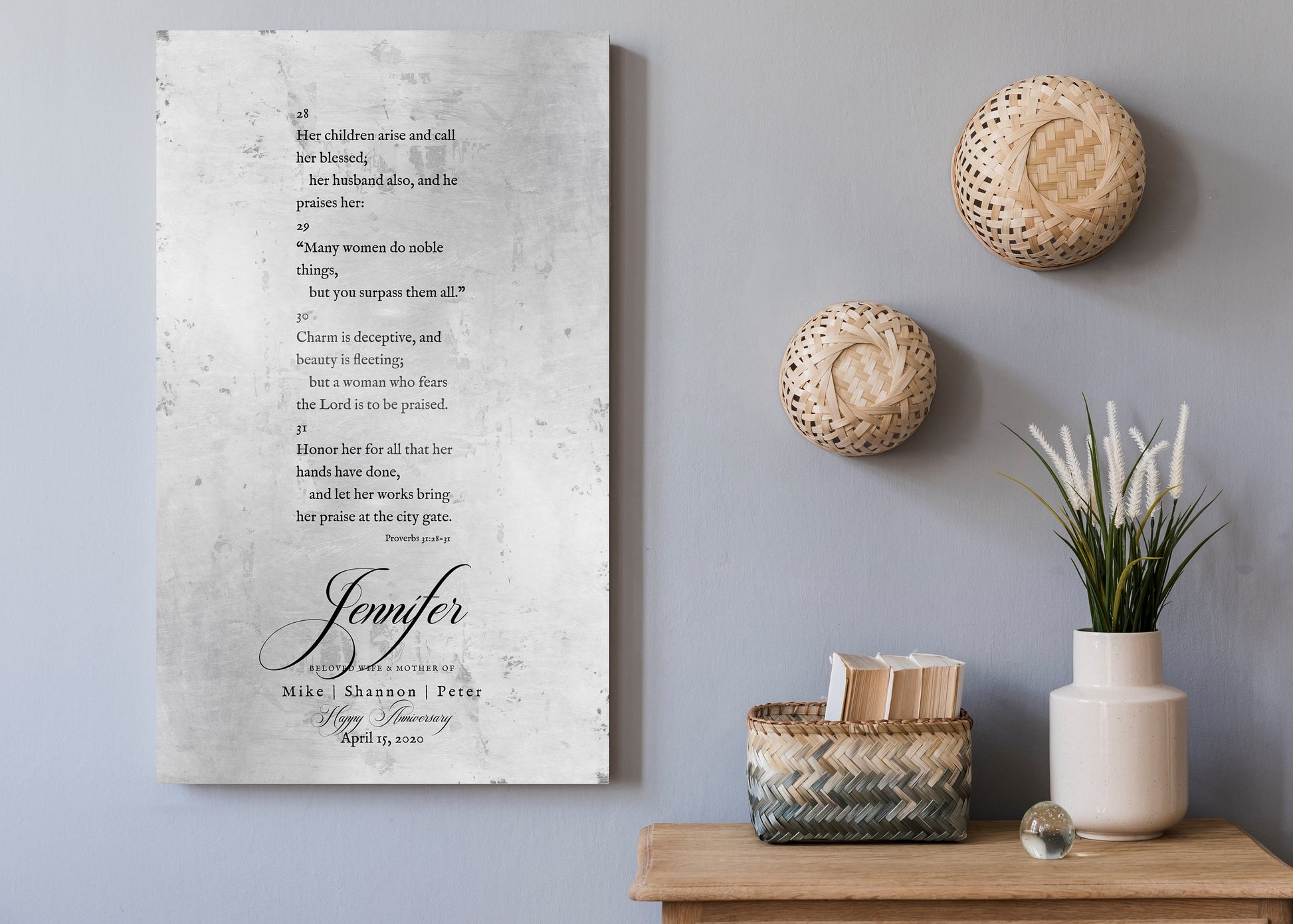 Personalized Proverbs 31 Sign - HoneycombProverbs - Wall Decor - Tin Anniversary Gifts