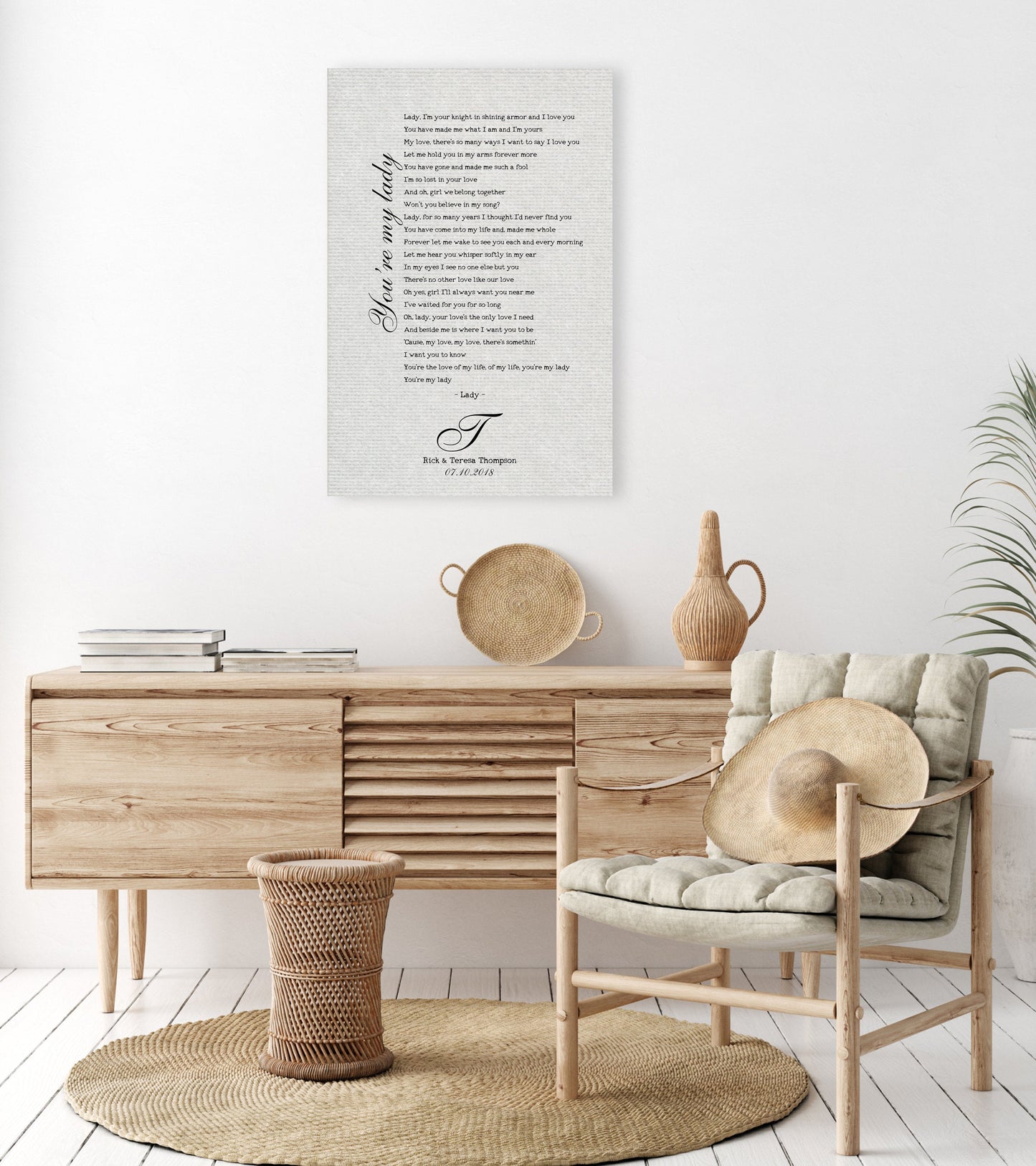 First Dance Song on Cotton - HoneycombProverbs - Gifts For The Couple - 2nd Year Cotton Art