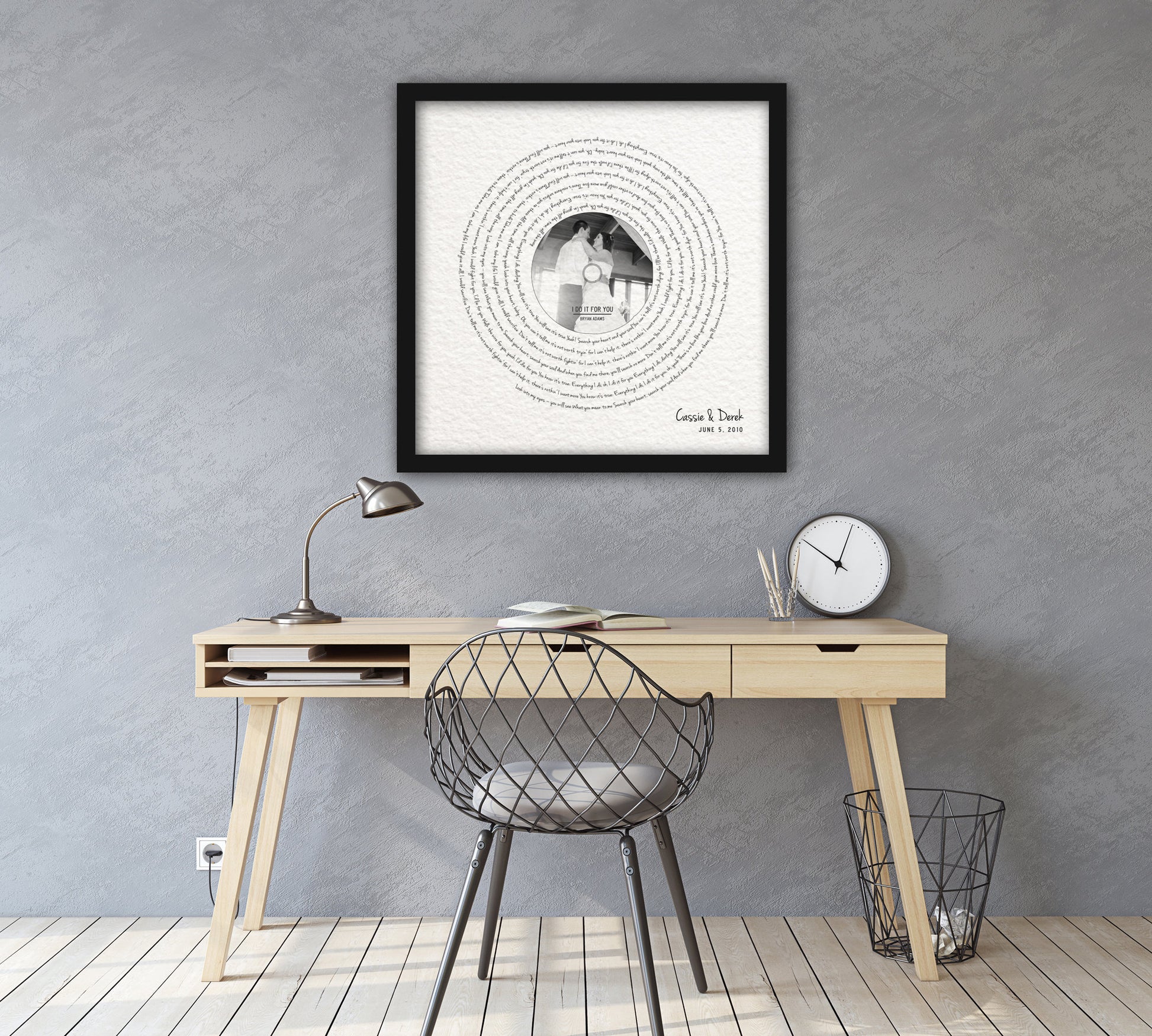 Paper Anniversary Gift, Photo with song, 1 year Anniversary Gift, Framed Song Lyrics, First Dance lyrics, Our Song, 1st Anniversary gift - HoneycombProverbs - Wall Decor - Record Album Lyrics Art